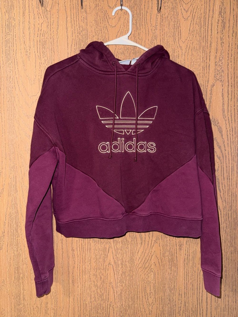 adidas Two-Tone Purple Cropped Hoodie Sweatshirt